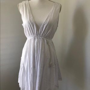 White Vneck Dress